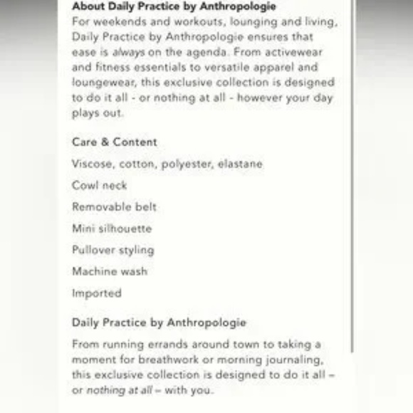 Anthropologie Daily Practice Mock Neck Mini Dress - Picture 4 of 5